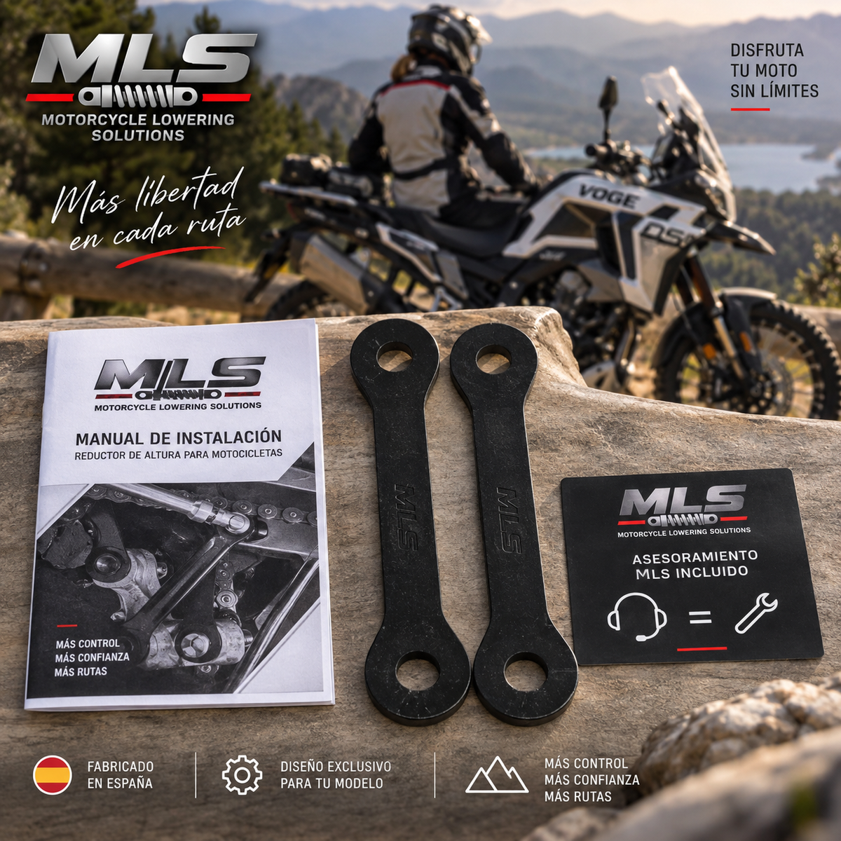 Reductor de Altura Voge DS800 Rally -4cm con Manual de Instalación | MLS