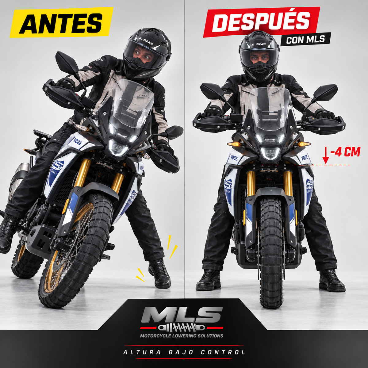 Reductor de Altura Voge DS800 Rally -4cm con Manual de Instalación | MLS