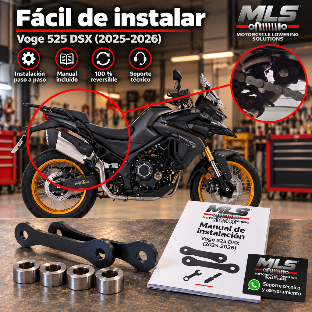 Reductor de altura Voge 525 DSX (2025-2026) – Baja 4 cm