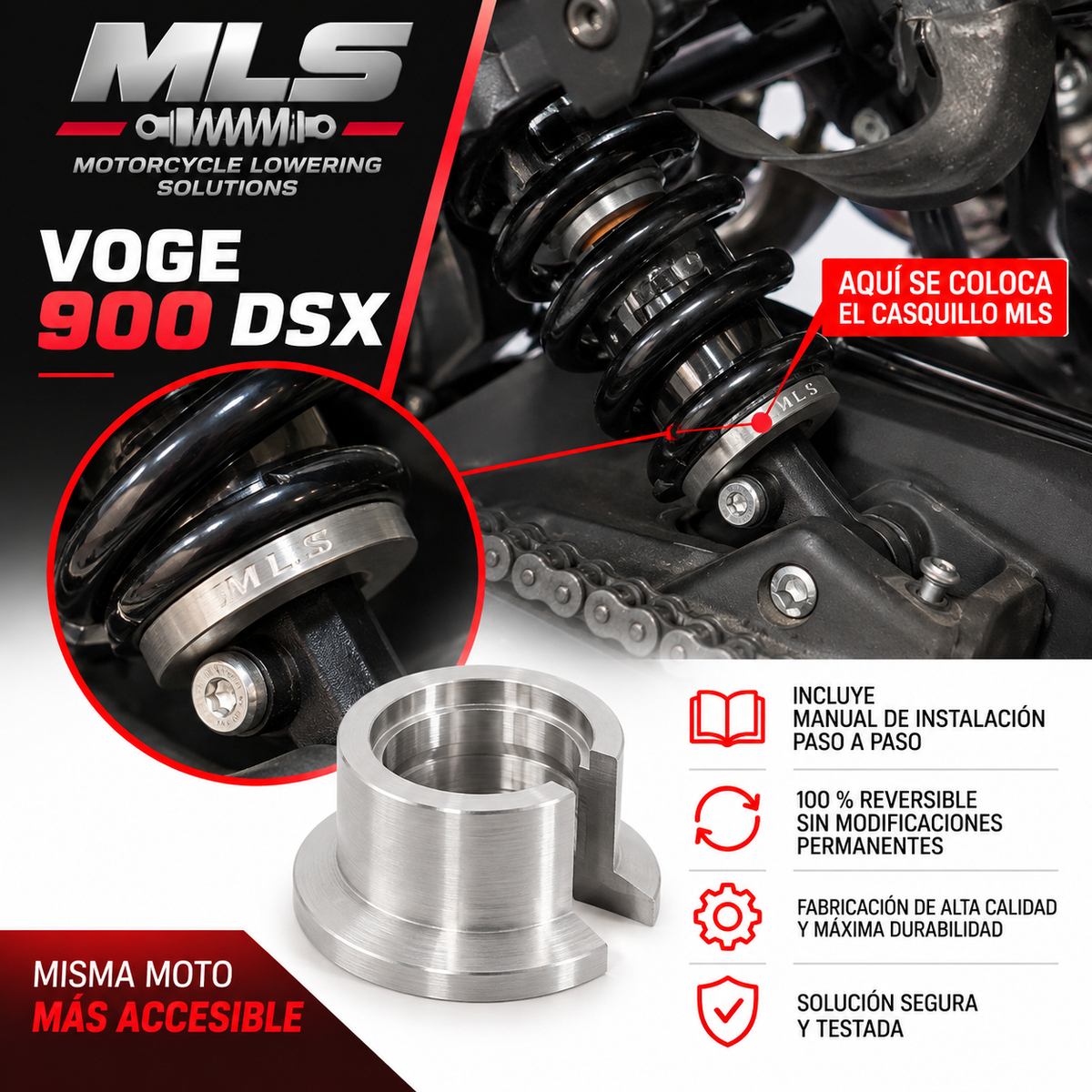 Reductor de Altura Voge 900 DSX | MLS – Baja hasta 6cm