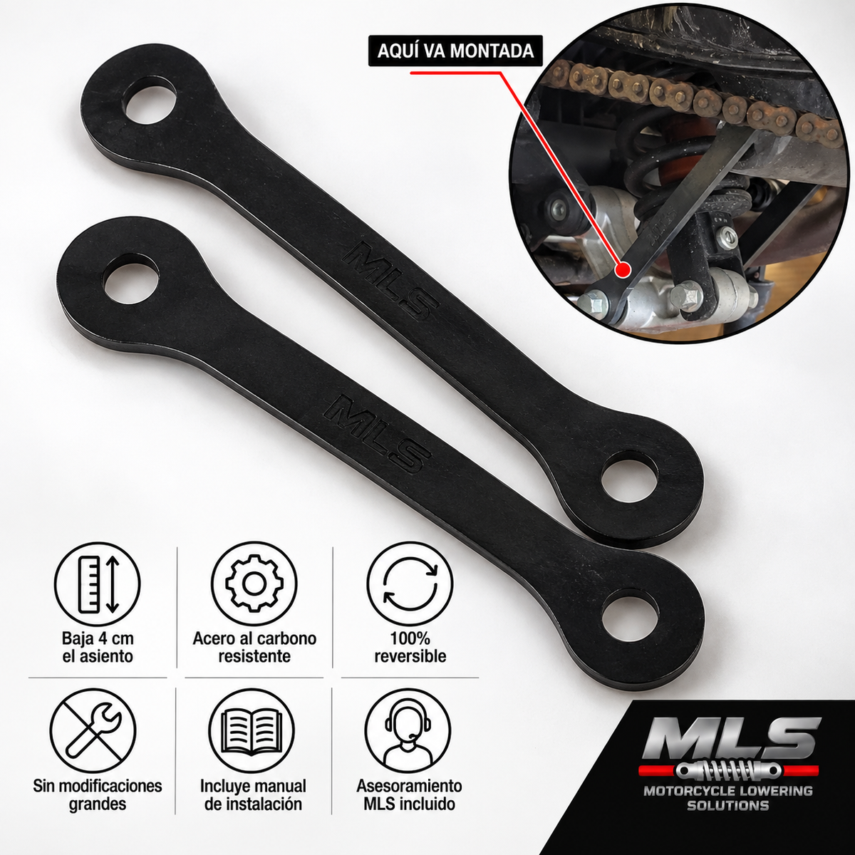 Reductor de Altura Voge DS800 Rally -4cm con Manual de Instalación | MLS