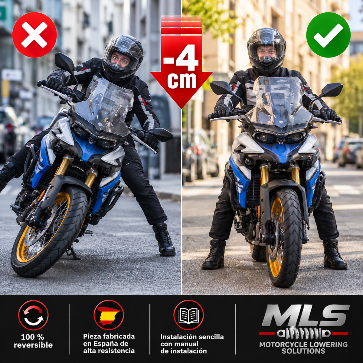 Reductor de altura Voge 525 DSX (2025-2026) – Baja 4 cm