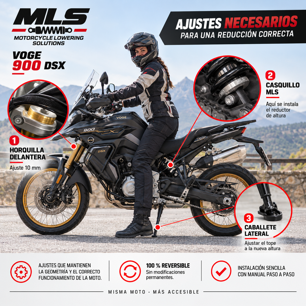 Reductor de Altura Voge 900 DSX | MLS – Baja hasta 6cm